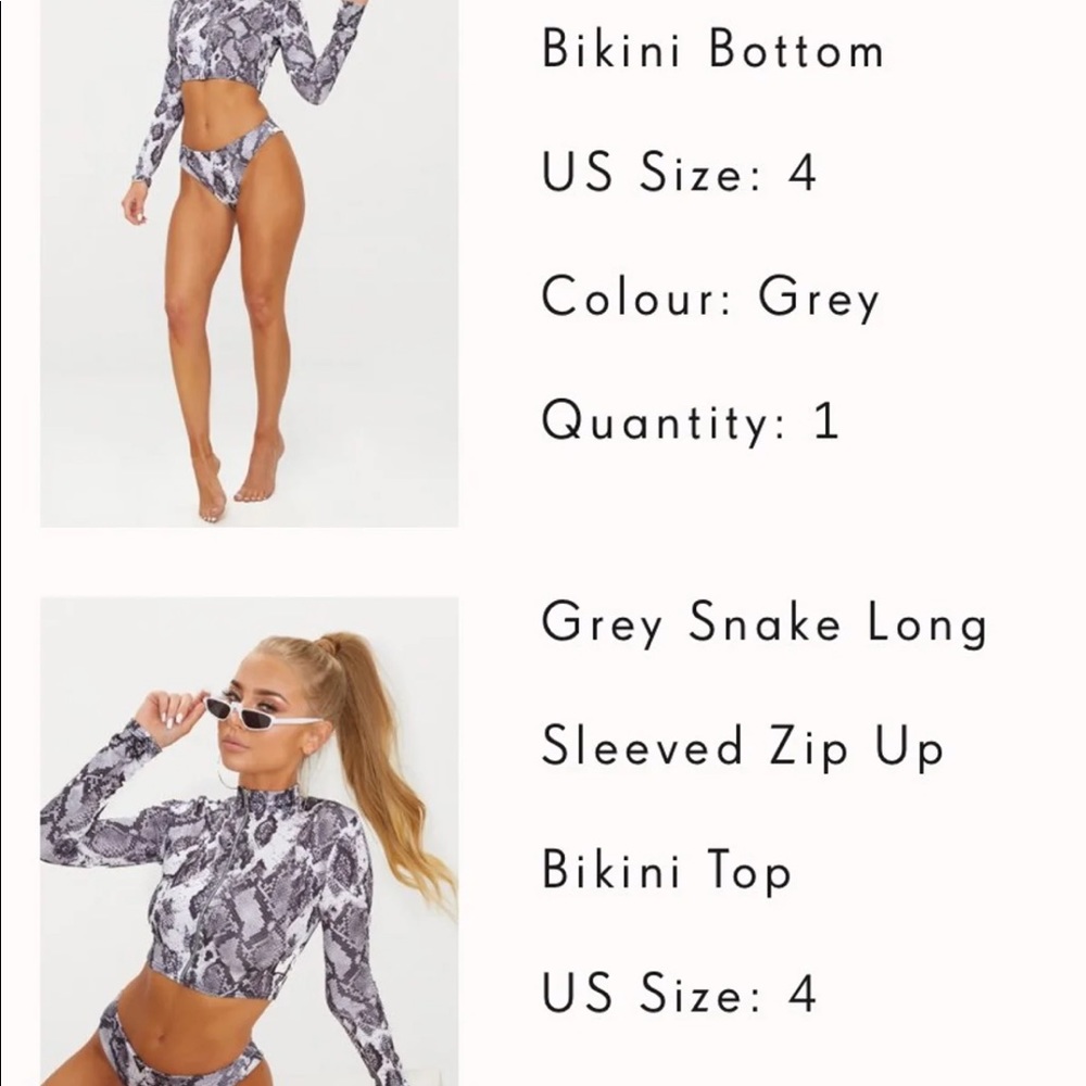 Grey snakeskin bikini